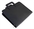 Black PU Conference Folder With Retractable Handles (1758)