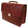 Leather Briefcase with Detachable Laptop Pouch (30354)