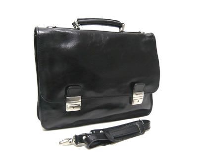Italian Leather Flapover Briefcase (4013)