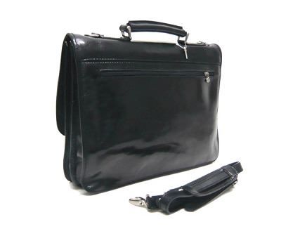 Italian Leather Flapover Briefcase (4013)