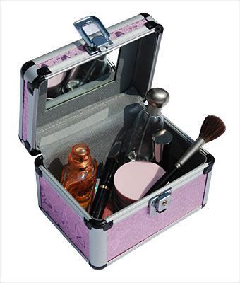 Pink Aluminium Vanity Case (L03B3)