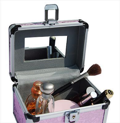 Pink Aluminium Vanity Case (L03B3)