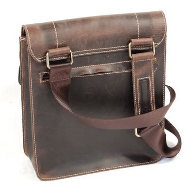 Distressed Leather Messenger Bag (92978)